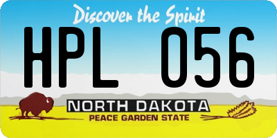 ND license plate HPL056