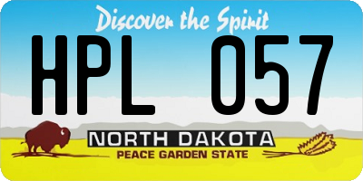 ND license plate HPL057