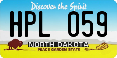 ND license plate HPL059