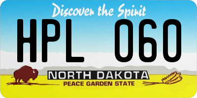 ND license plate HPL060