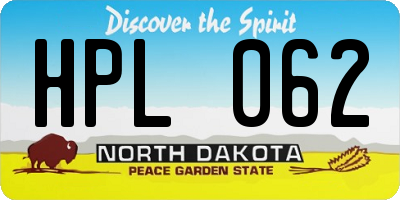 ND license plate HPL062