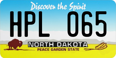 ND license plate HPL065