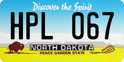 ND license plate HPL067