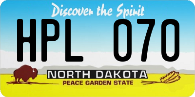 ND license plate HPL070