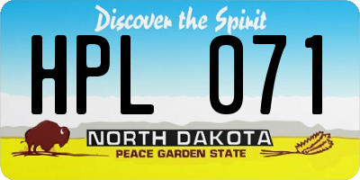 ND license plate HPL071
