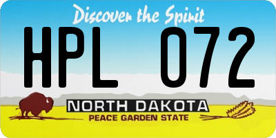 ND license plate HPL072
