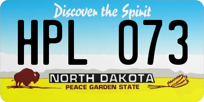 ND license plate HPL073