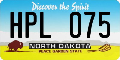 ND license plate HPL075