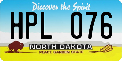 ND license plate HPL076