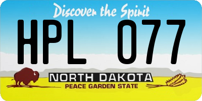 ND license plate HPL077
