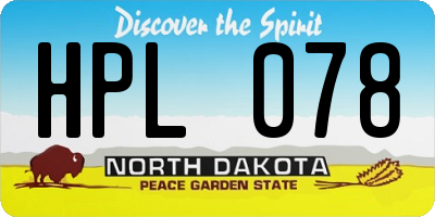 ND license plate HPL078
