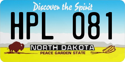 ND license plate HPL081