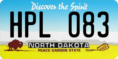 ND license plate HPL083