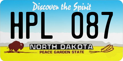 ND license plate HPL087