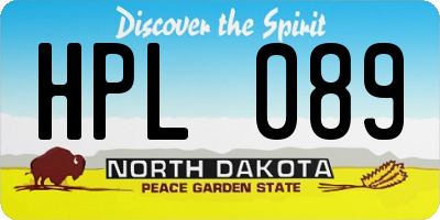 ND license plate HPL089