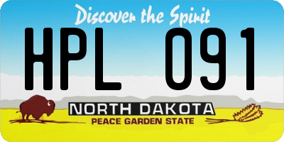 ND license plate HPL091
