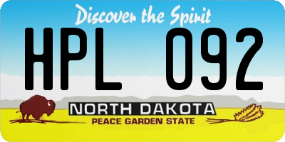 ND license plate HPL092