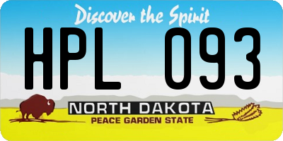 ND license plate HPL093