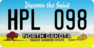 ND license plate HPL098