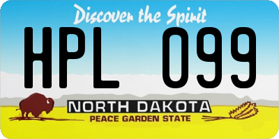 ND license plate HPL099