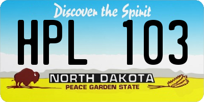 ND license plate HPL103