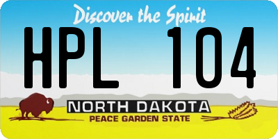 ND license plate HPL104