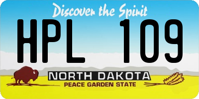ND license plate HPL109