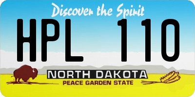 ND license plate HPL110