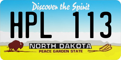 ND license plate HPL113