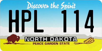 ND license plate HPL114