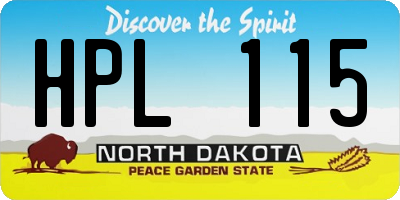 ND license plate HPL115