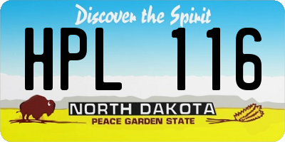 ND license plate HPL116