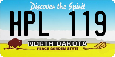 ND license plate HPL119