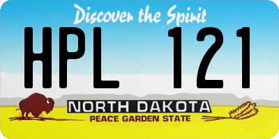 ND license plate HPL121