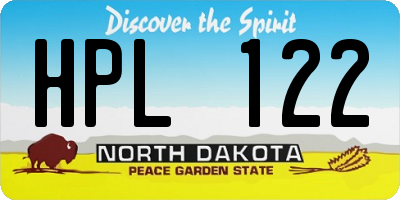 ND license plate HPL122