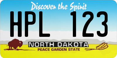 ND license plate HPL123