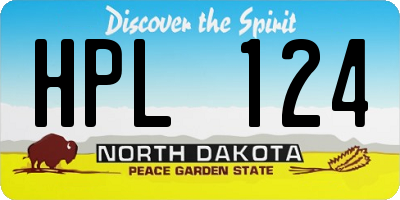 ND license plate HPL124
