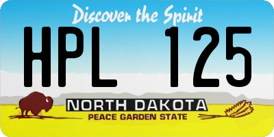ND license plate HPL125
