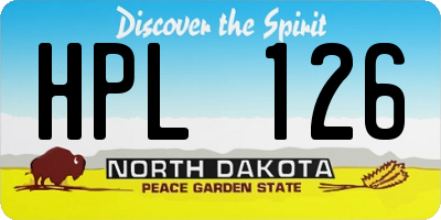 ND license plate HPL126