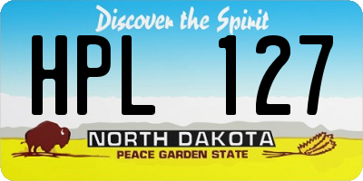 ND license plate HPL127