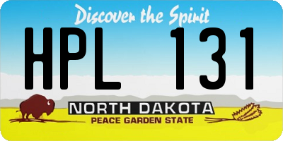 ND license plate HPL131
