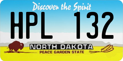 ND license plate HPL132