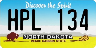 ND license plate HPL134