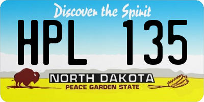 ND license plate HPL135