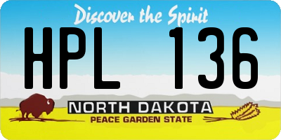 ND license plate HPL136