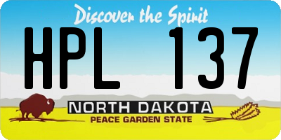 ND license plate HPL137