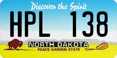 ND license plate HPL138