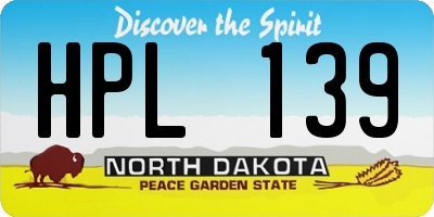 ND license plate HPL139