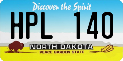 ND license plate HPL140