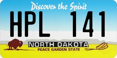 ND license plate HPL141